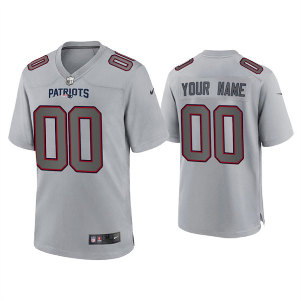 Men's New England Patriots Active Player custom Gray Atmosphere Fashion Stitched Game Jersey - Click Image to Close